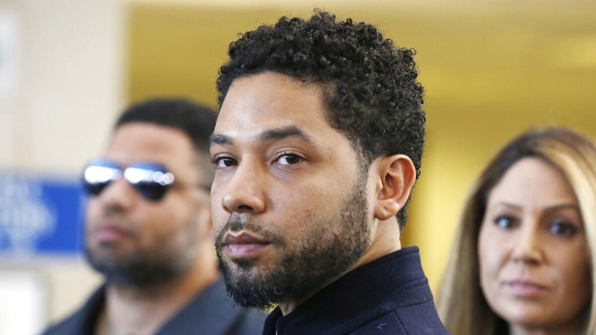 Actor Jussie Smollett after his court appearance in Chicago on March 26.
