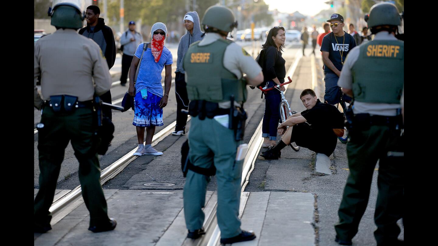 Train-blocking protesters arrested in L.A.