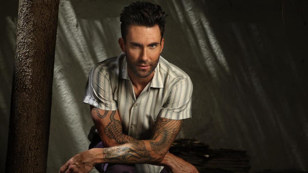 Adam Levine, lead singer for the band Maroon 5, at his home in Encino.