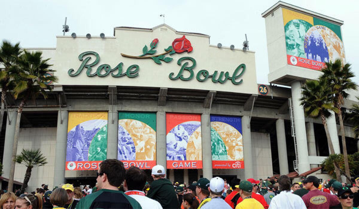 The Rose Bowl will host its 100th namesake event on Jan. 1, then the final BCS championship game five days later.