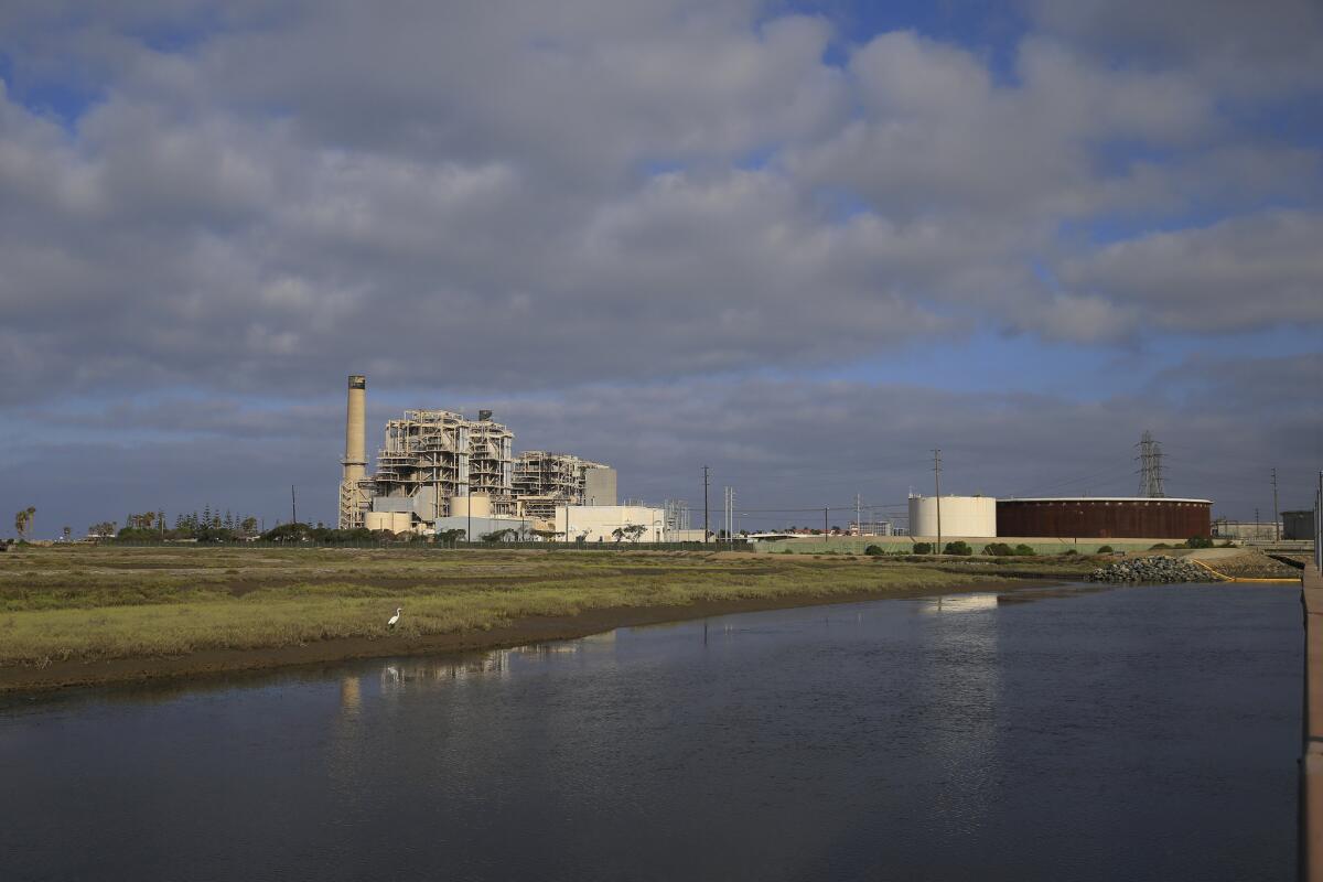 A view of Huntington Beach Generating Station and Magnolia Marsh Ecological Reserve in Huntington Beach on Aug. 12, 2016.