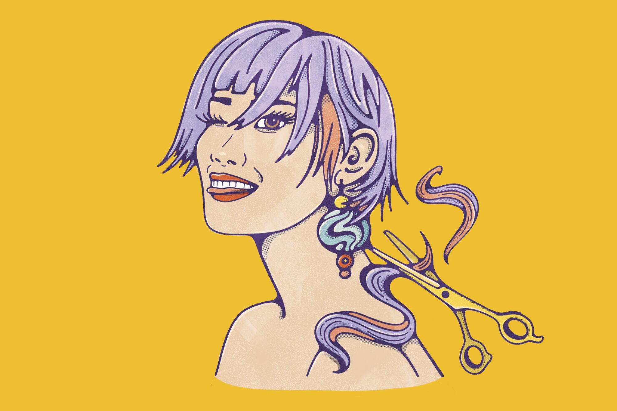 Illustration for a NYNY story about getting a new hair cut