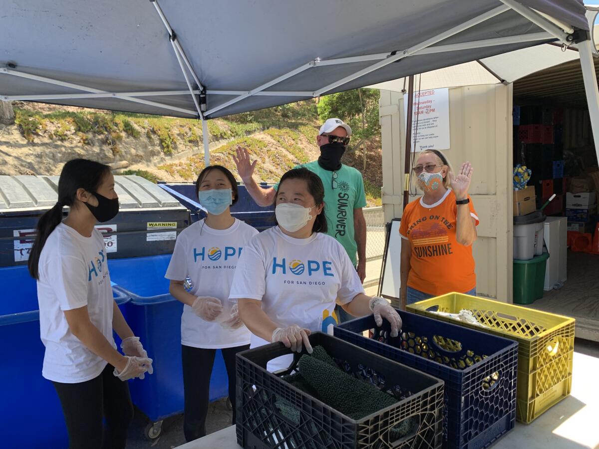 Volunteers from Hope for San Diego helped out at the CRC shop.