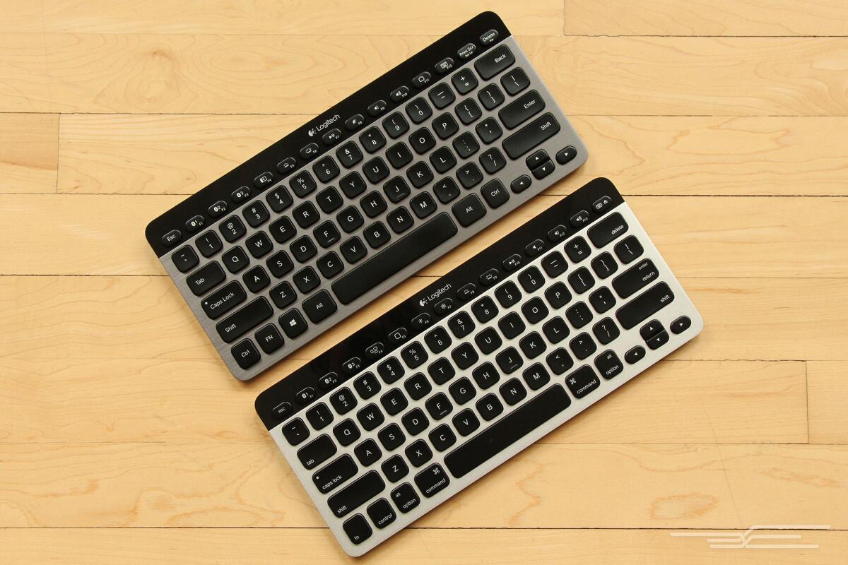 Our picks, the Logitech K810 for Windows (top) and the K811 for Mac (bottom).