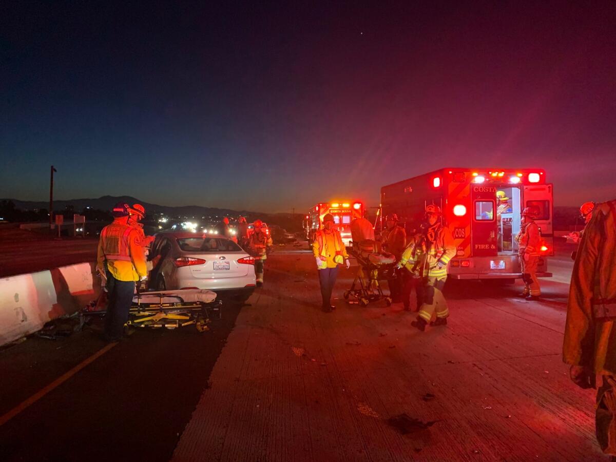 Vehicle collision on the southbound 405 Freeway early Thursday morning.