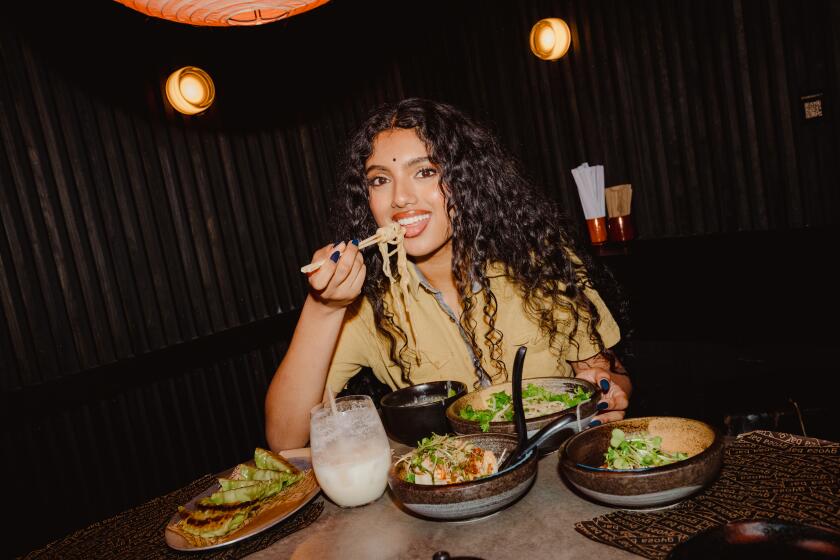 LOS ANGELES, CA - MAY 9: Avantika at the Gyoza Bar on Thursday, May 9, 2024 in Los Angeles, CA. (Jane Kim / For The Times)