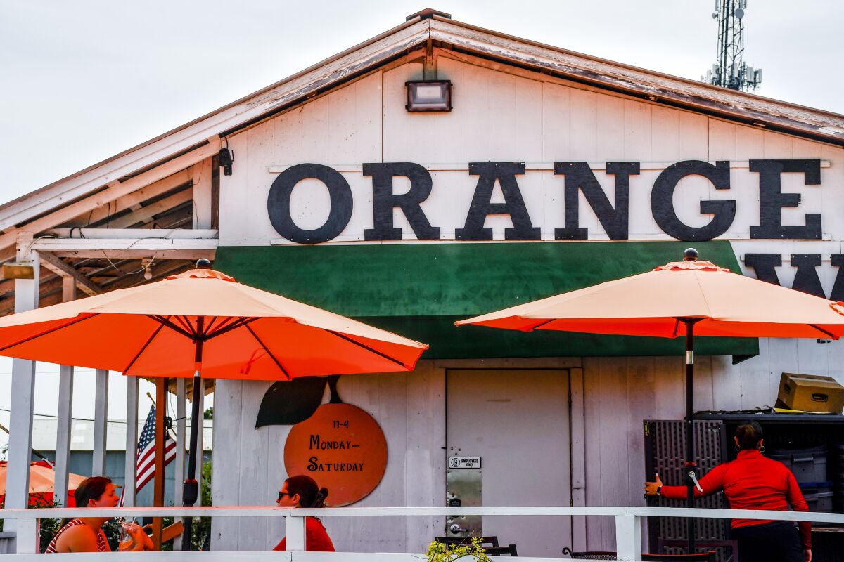 The sign of Orange Works Cafe.