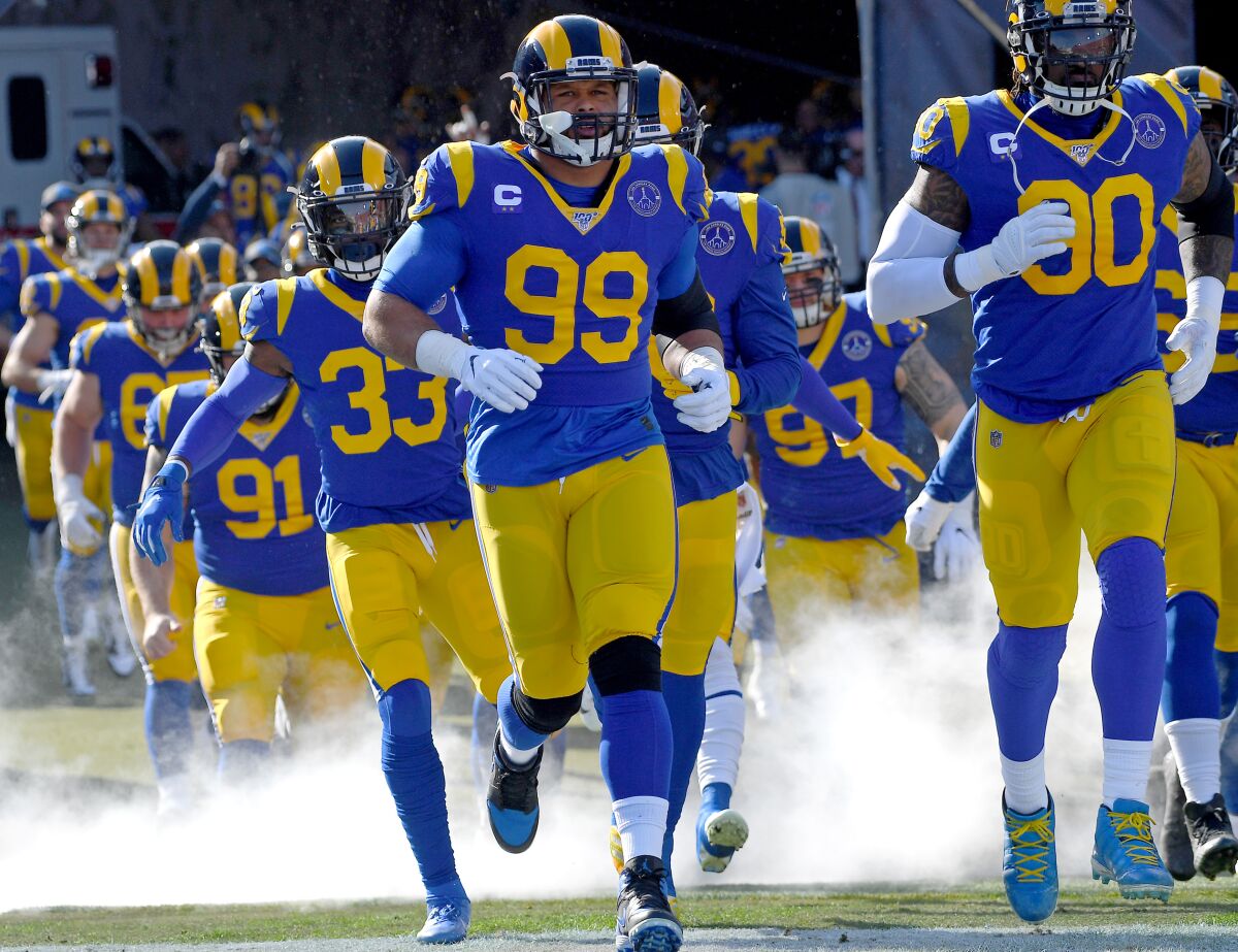 The Rams take the field for their final regular-season game of 2019, against the Cardinals on Dec. 29 at the Coliseum.