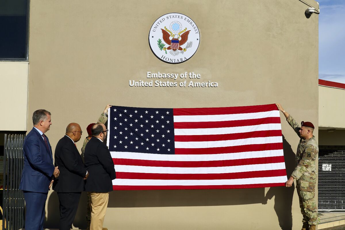 Flag-raising ceremony to celebrate opening of U.S. Embassy in the Solomon Islands