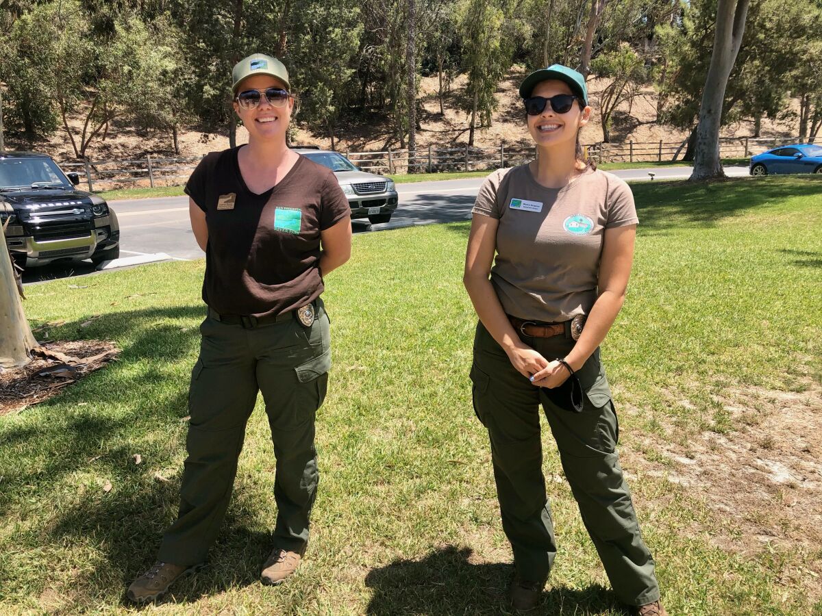 San Dieguito River Park interpretive rangers (l-r) Leana Bulay and Blanca Drapeau