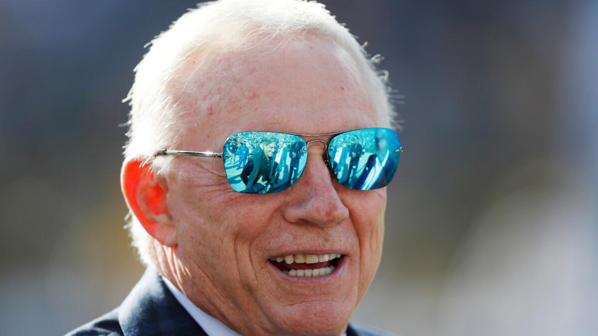 Dallas owner Jerry Jones waits to watch the Cowboys play Green Bay on Oct. 16.