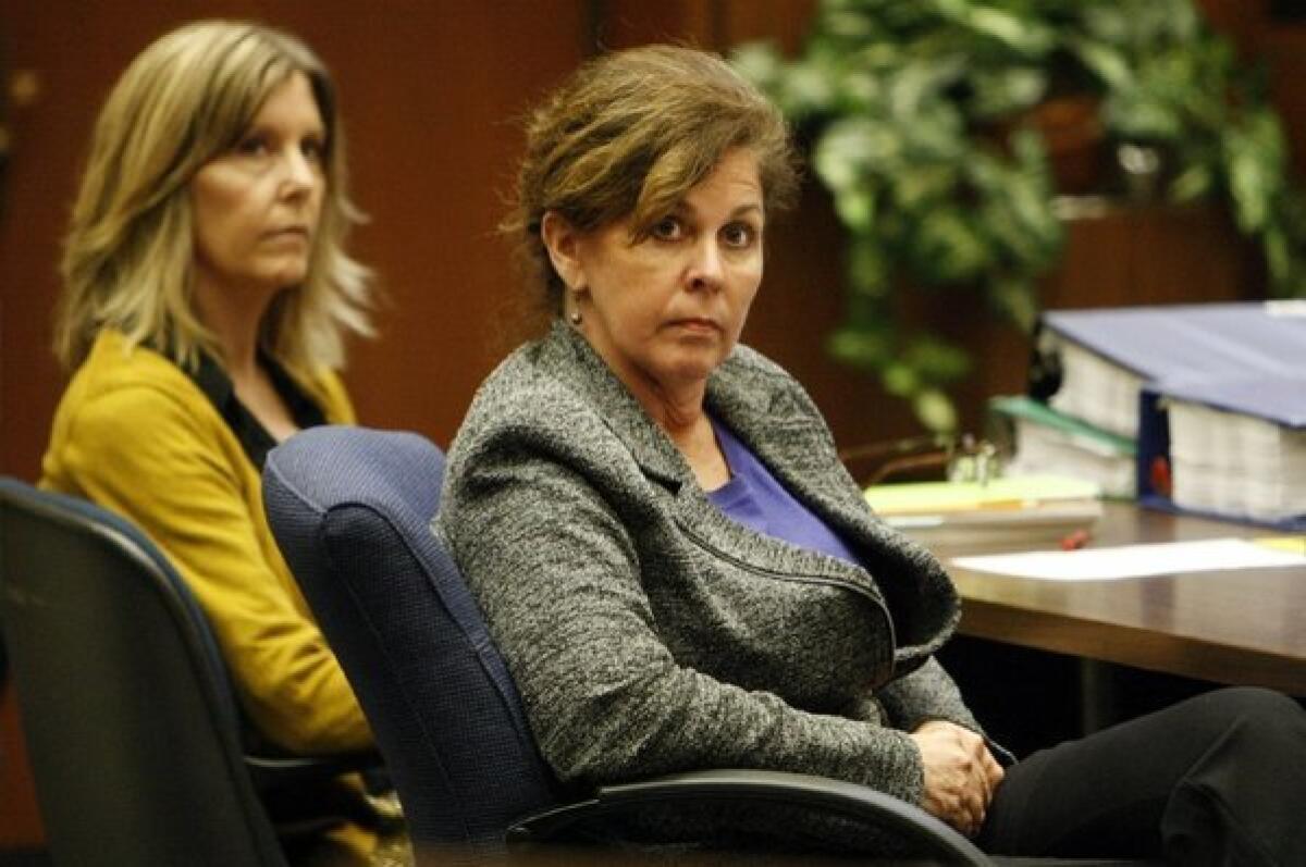Angela Spaccia, right, in court last month.