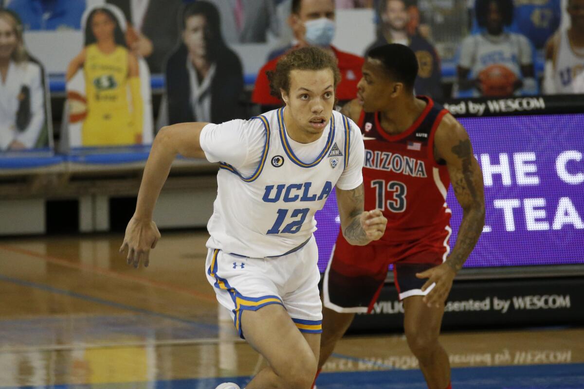 UCLA forward Mac Etienne runs during a game against Arizona in February.