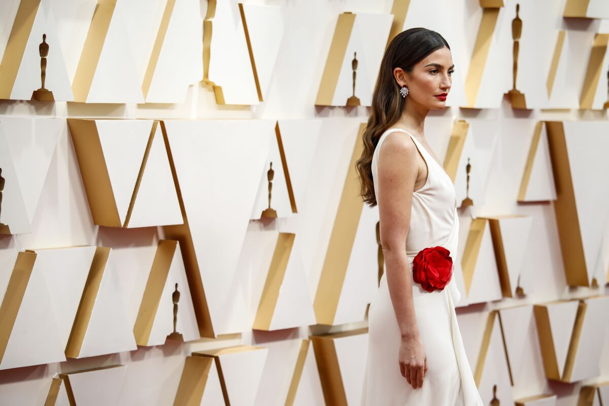 Lily Aldridge arriving at the 92nd Academy Awards.