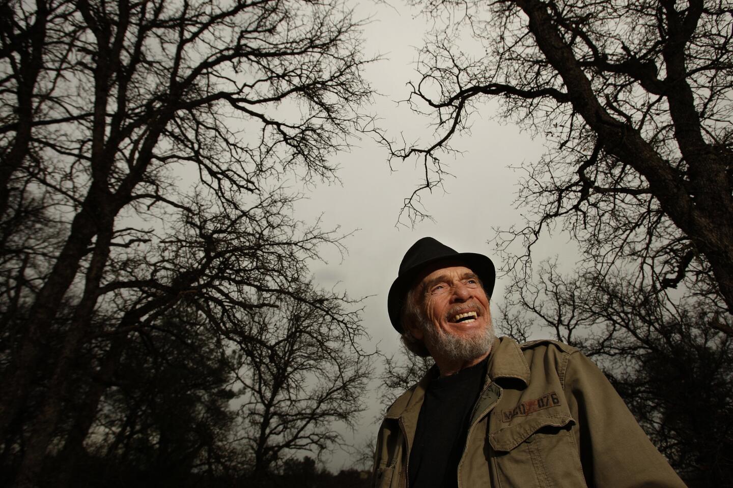Country music legend Merle Haggard on his property in Palo Cedro, Calif.