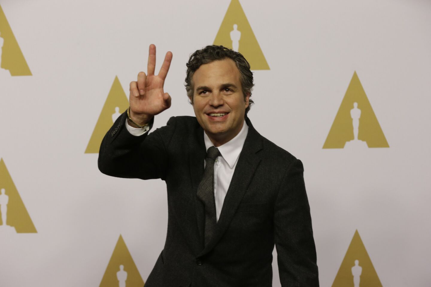 Mark Ruffalo arrives for the 88th annual Academy Awards luncheon at the Beverly Hilton Hotel.