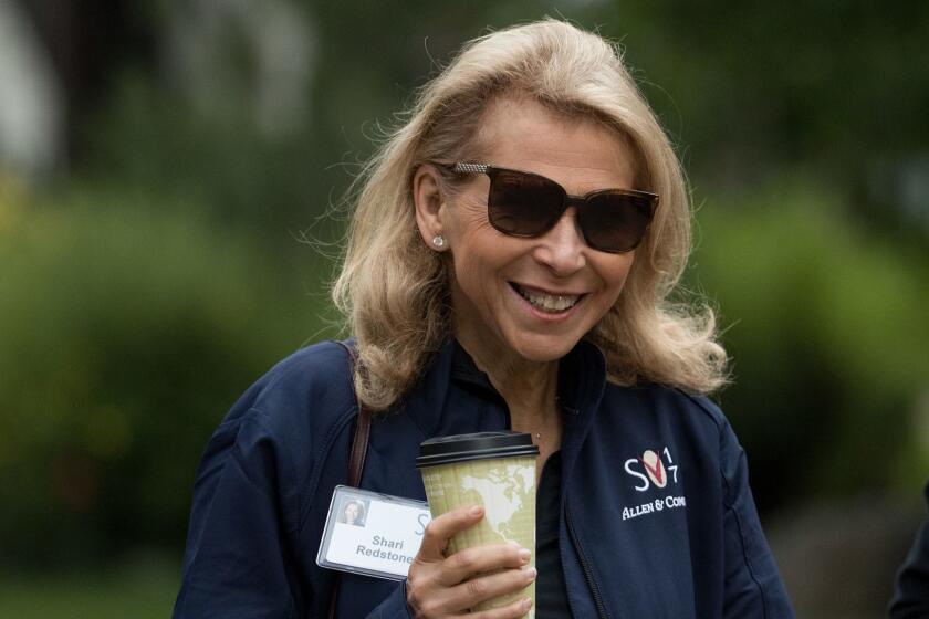 SUN VALLEY, ID - JULY 14: Shari Redstone, vice chairman of Viacom Inc., attends the fourth day of the annual Allen & Company Sun Valley Conference, July 14, 2017 in Sun Valley, Idaho. Every July, some of the world's most wealthy and powerful businesspeople from the media, finance, technology and political spheres converge at the Sun Valley Resort for the exclusive weeklong conference. (Photo by Drew Angerer/Getty Images) ** OUTS - ELSENT, FPG, CM - OUTS * NM, PH, VA if sourced by CT, LA or MoD **