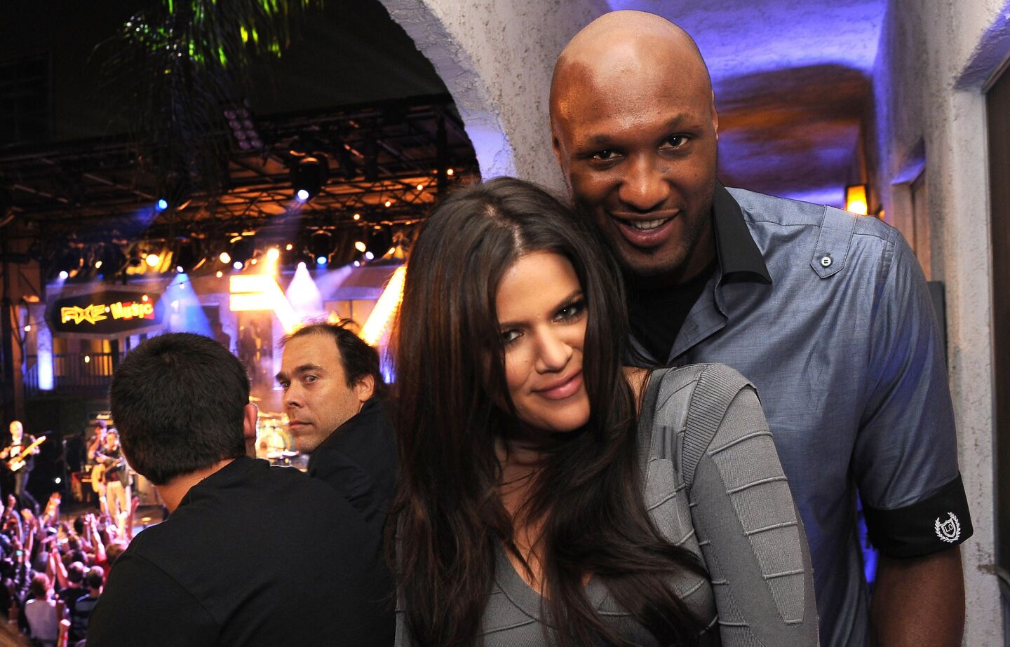 Television personality Khloe Kardashian and Los Angeles Laker Lamar Odom attend the "AXE Music One Night Only" concert series featuring Weezer at Dunes Inn Motel - Sunset on September 21, 2010 in Hollywood.