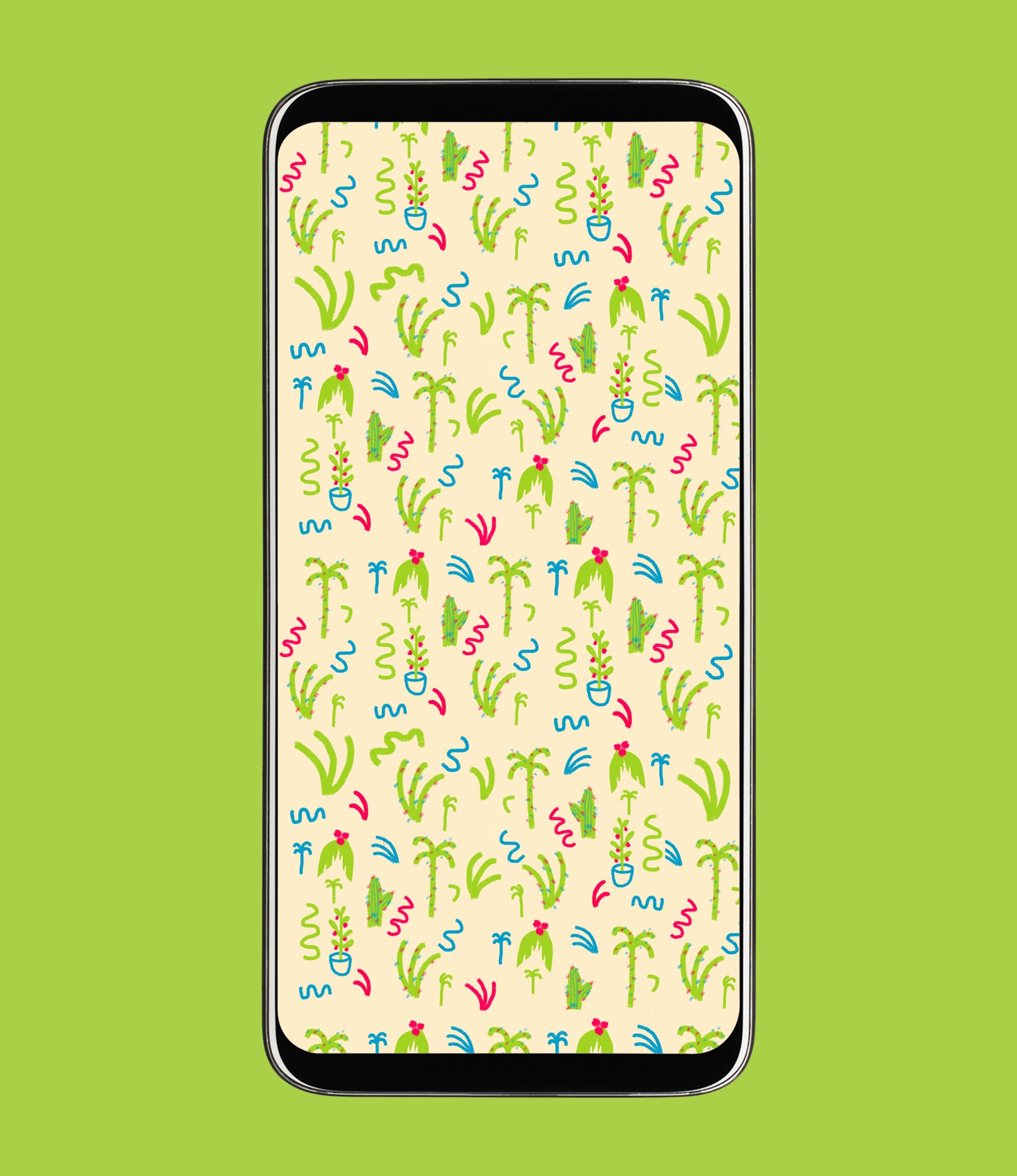 Mockup of a phone background with a Christmas illustration.