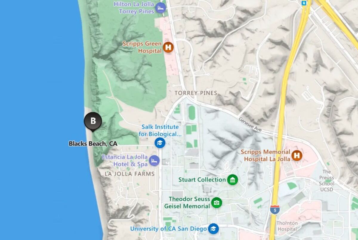 Map of Black's Beach
