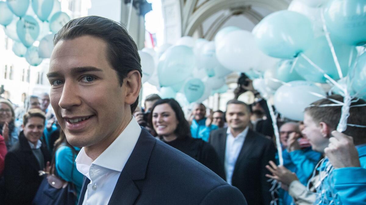 Sebastian Kurz, leader and top candidate of the Austrian People's Party.