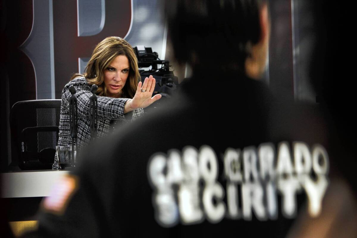 Ana Maria Polo presides over "Caso Cerrado" during the taping of the show's visit to Huntington Park.