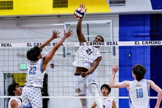 Chatsworth's Taj Unuakhalu (21) delivered seven kills in four-set win over El Camino Real.