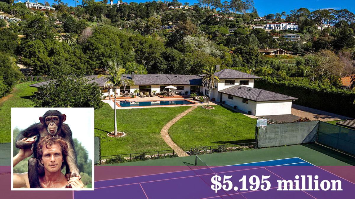 Ron Ely, who carved his foothold into television history as the tree-swinging hero of the 1960s series "Tarzan," has listed his estate in Santa Barbara for sale at $5.195 million.