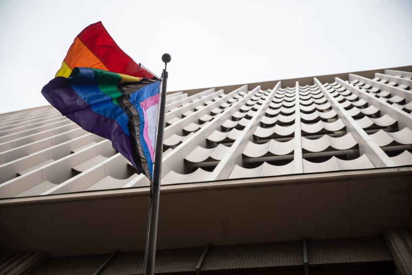 For the first time in San Diego history, the City of San Diego raised the rainbow Pride flag outside City Hall