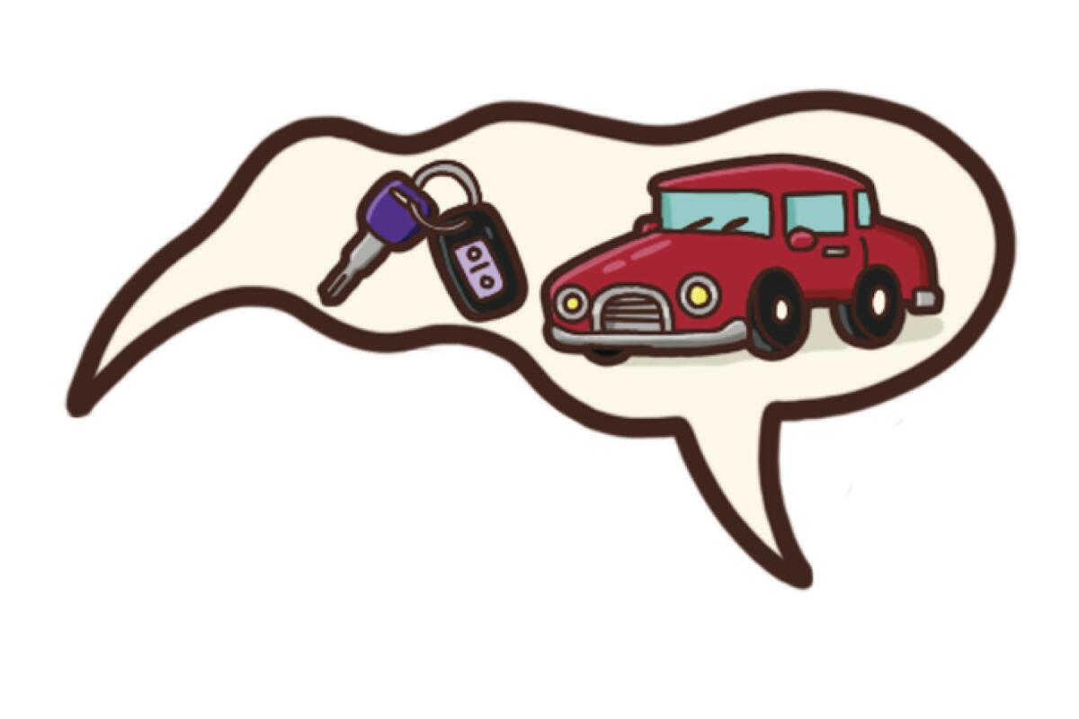 An illustration of a car and keys