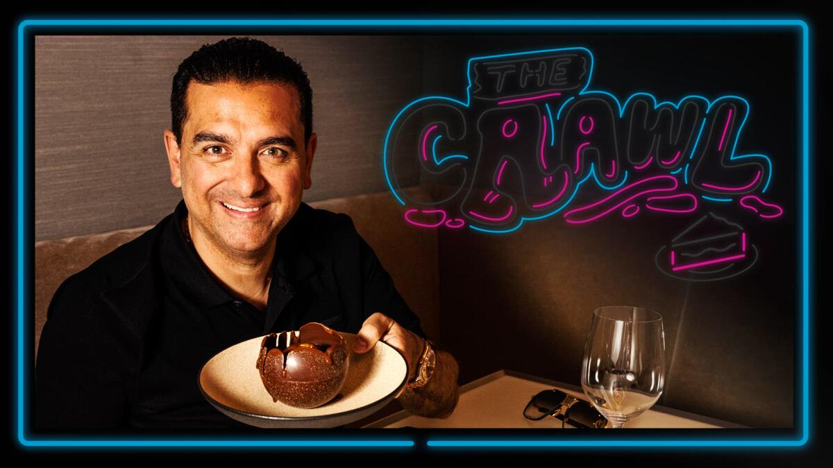 "Cake Boss" Buddy Valastro with the banana cream pie at Cut by Wolfgang Puck at the Venetian in Las Vegas.
