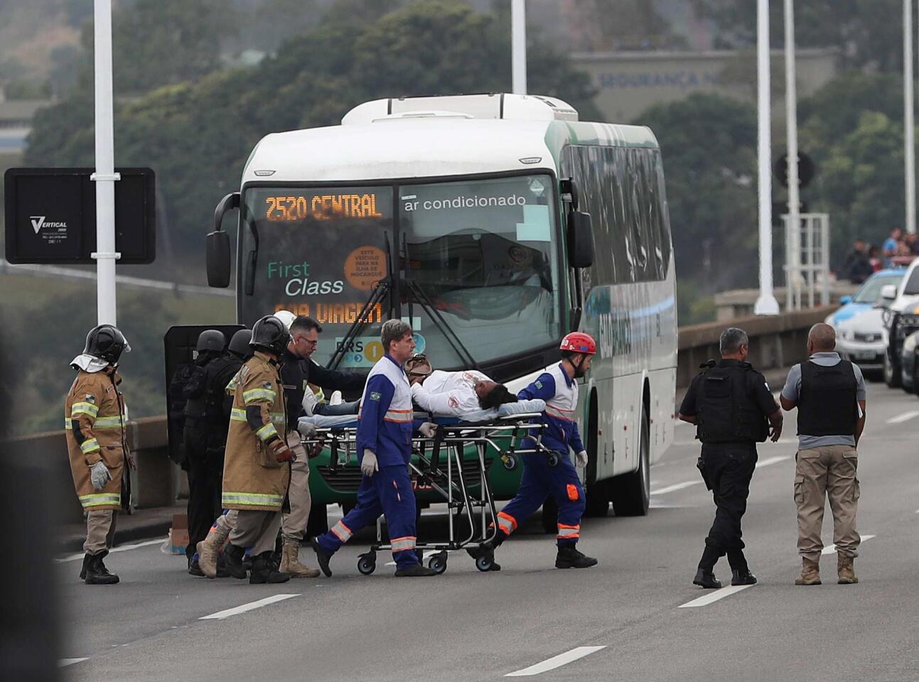 A man hijacks a bus in Brazil