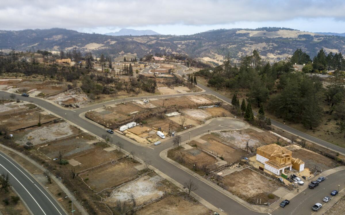 A year after the Tubbs fire struck in October 2017, a subdivision in Santa Rosa awaits rebuilding.