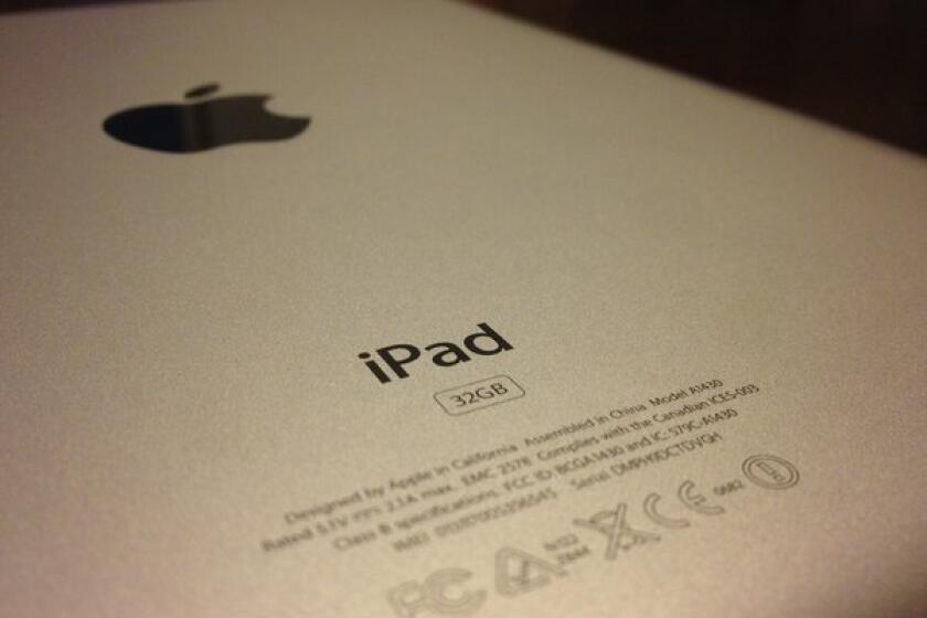 The back of Apple's third-generation iPad tablet.