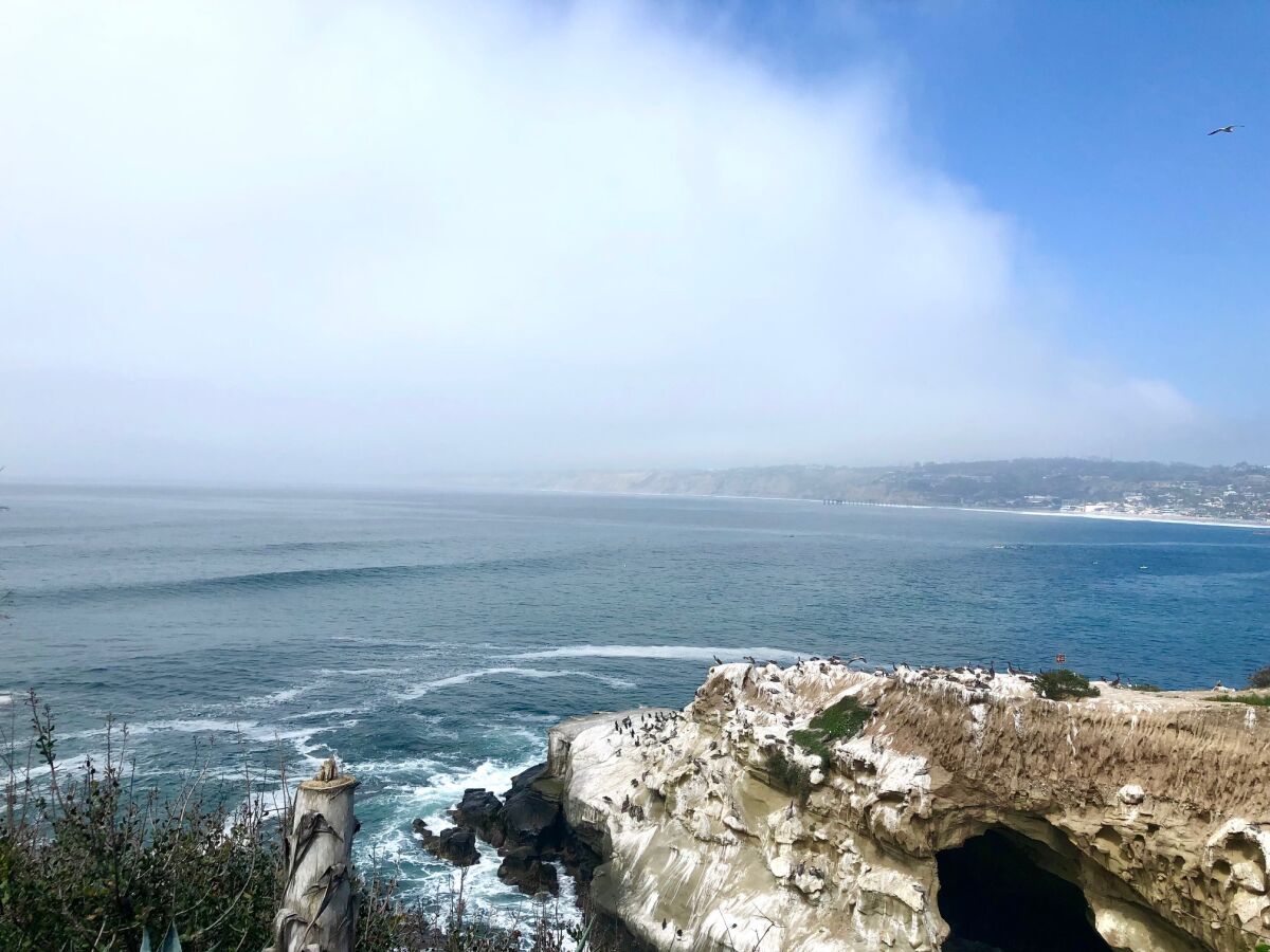 Fog drifted on and off the coast of La Jolla on Wednesday.