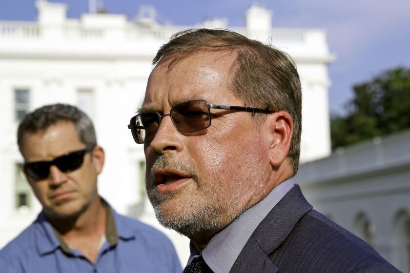 Grover Norquist, president of Americans for Tax Reform, speaks with reporters after his meeting with White House senior adviser Jared Kushner, at the White House, Wednesday, Aug. 15, 2018, in Washington. (AP Photo/Alex Brandon)