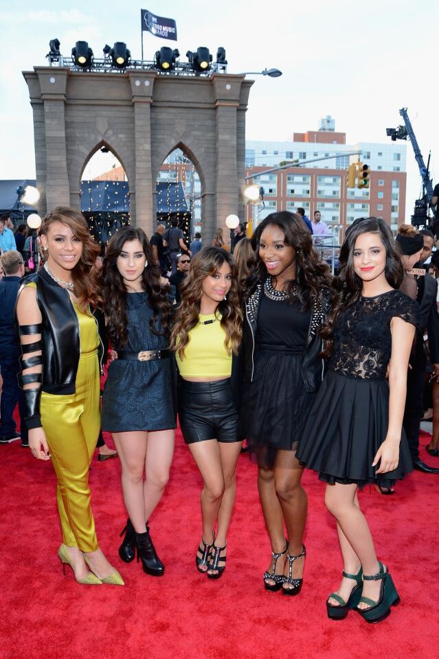 From left, Dinah Jane Hansen, Lauren Jauregui, Ally Brooke, Normani Kordei and Camila Cabello of the group Fifth Harmony.