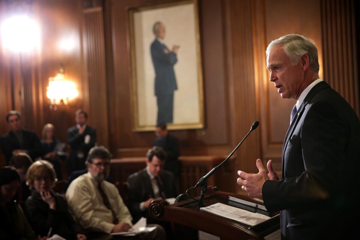 Sen. Ron Johnson (R-Wis.) announces a lawsuit challenging an Affordable Care Act regulation.