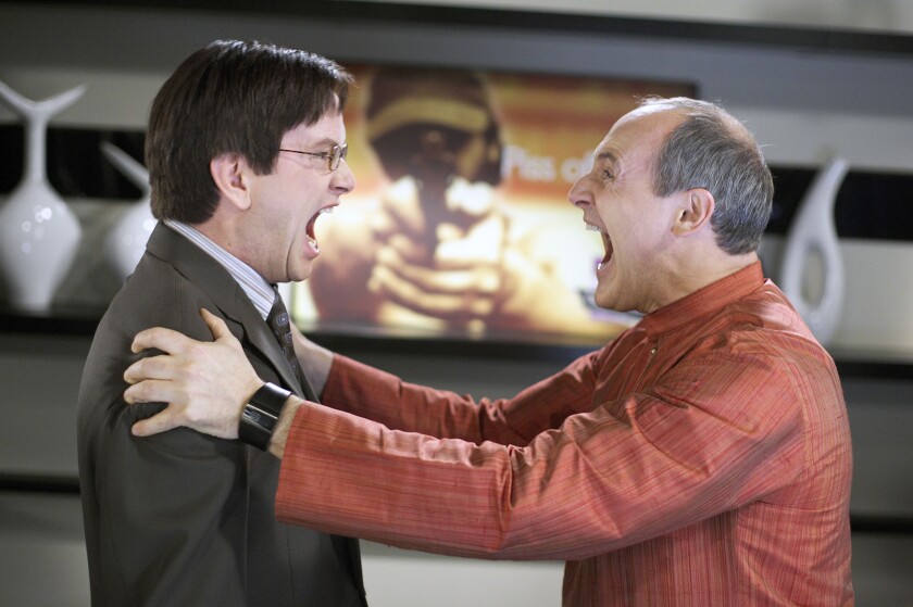 Mark McKinney as Richard, left, with Colm Feore as Sanjay in "Slings & Arrows," a Canadian comedy set a Shakespeare festival.