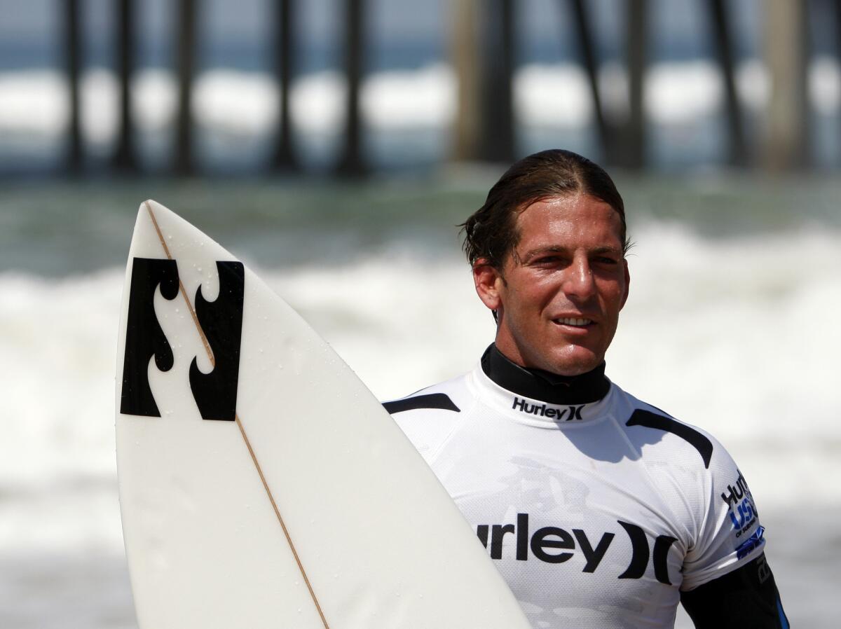 Surfer Andy Irons at the 2009 U.S. Open of Surfing at the Huntington Beach pier.