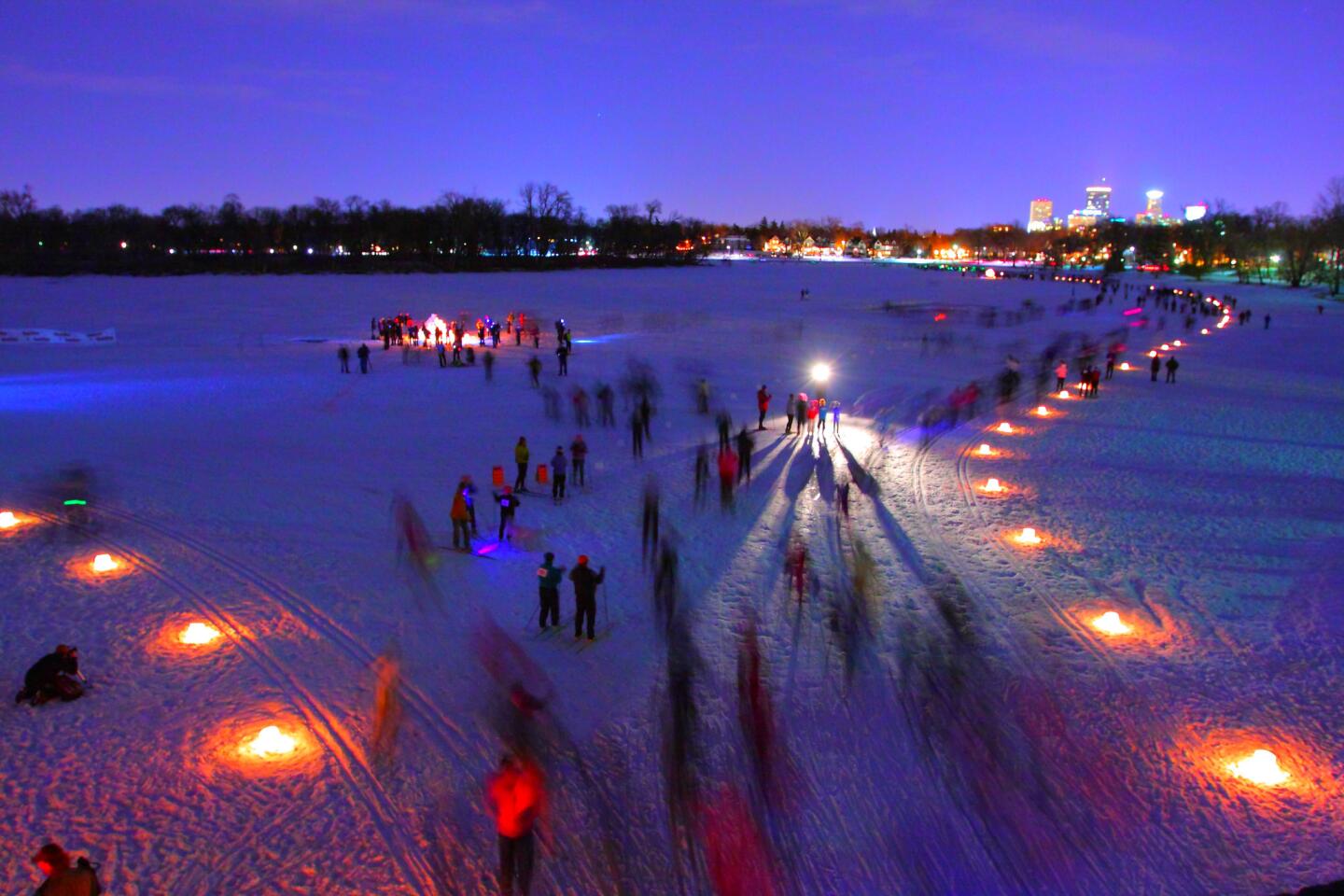 Minneapolis tops the list of big U.S. cities likely to deliver on a white Christmas, according to data from AccuWeather. (The city's annual Loppet ski festival is shown here.)