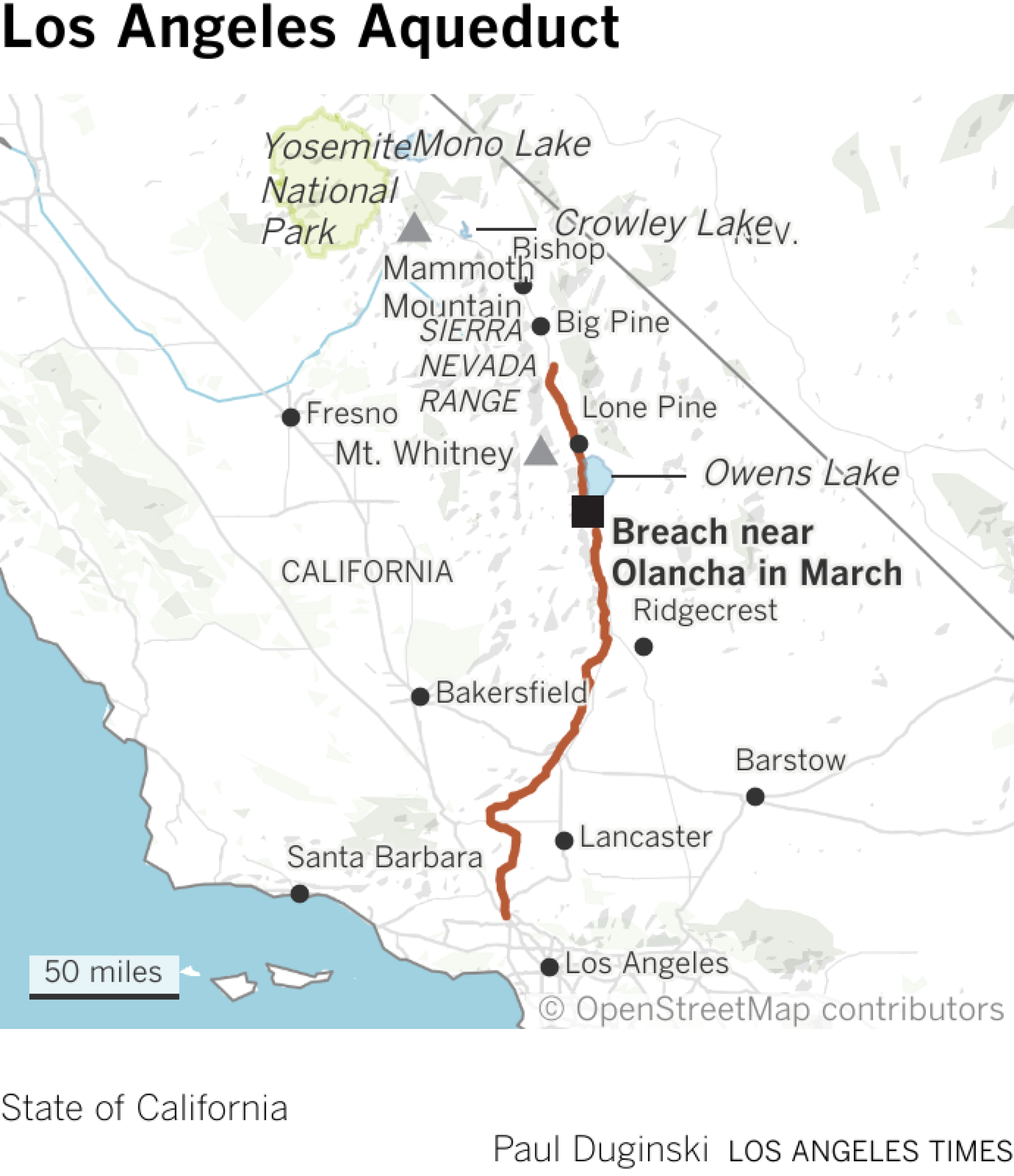 Locator map of the L.A. Aqueduct.
