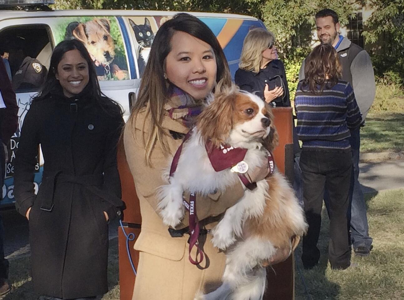 Nina Pham reunited with her dog Bentley