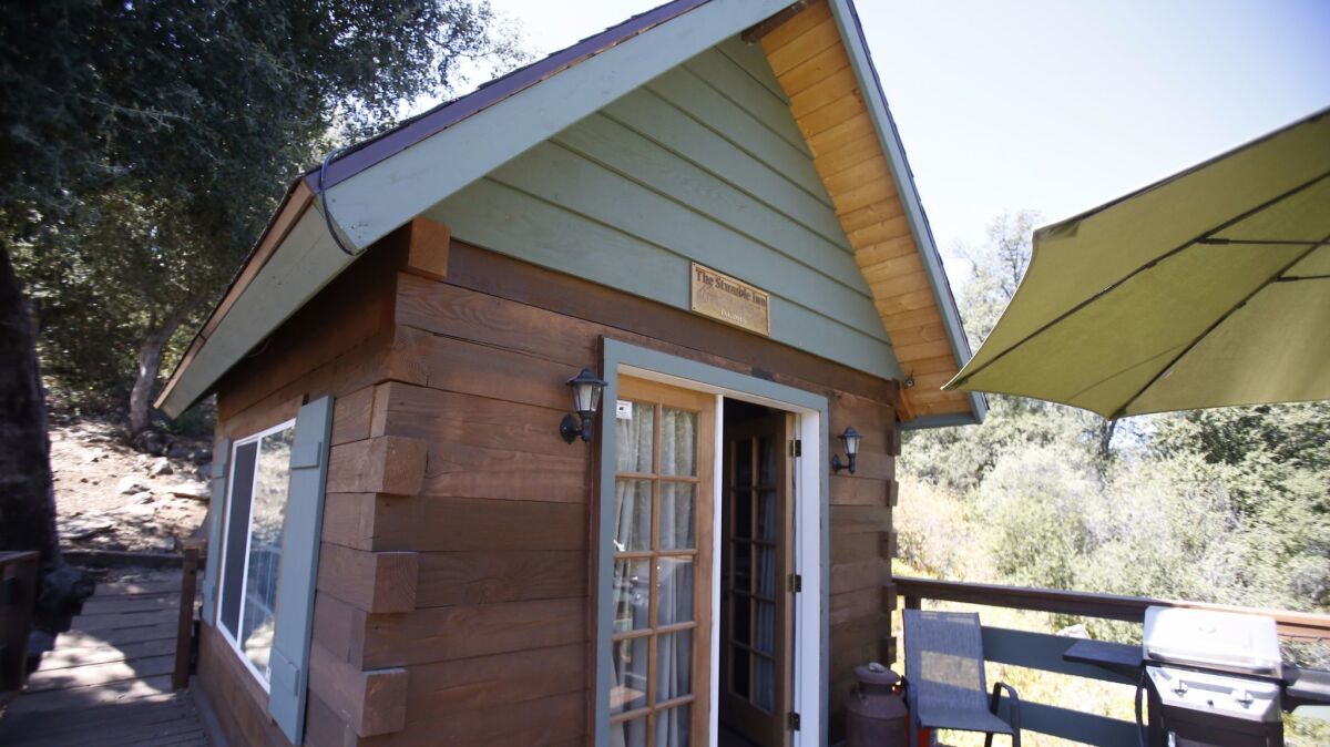 Plans to reduce or eliminated developer fees in Vista could make tiny homes like this one, photographed in 2016 off Old Highway 80 in the Cuyamaca Mountains community of Guatay, more affordable for home owners.