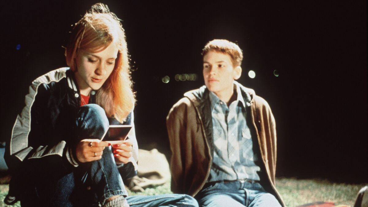 Chloë Sevigny, left, and Hilary Swank in "Boys Don't Cry."