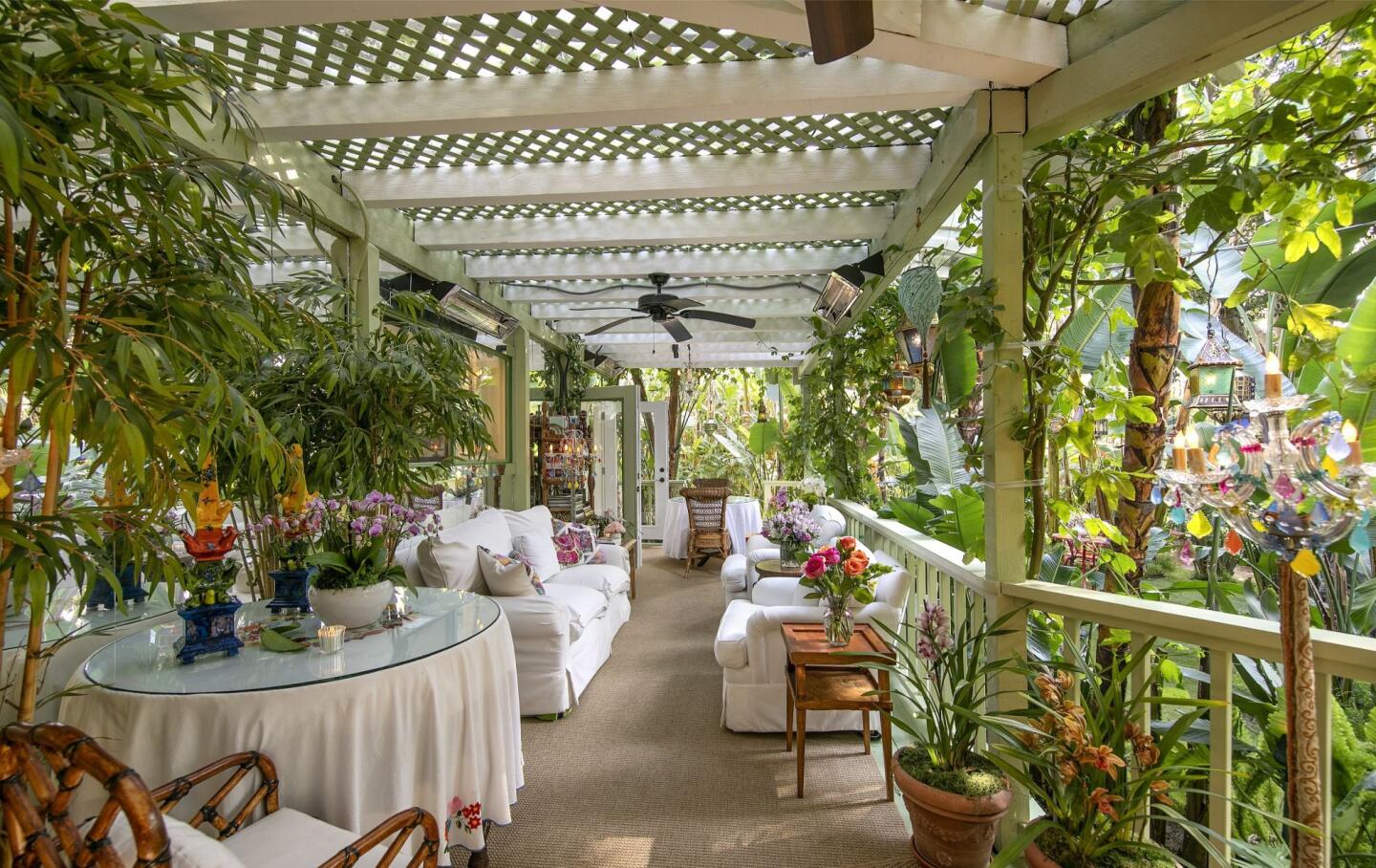 The outdoor dining area.