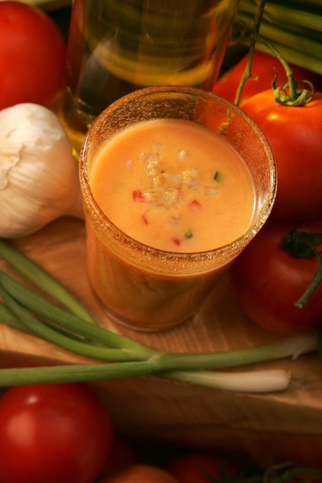 A garden in a glass for Andalusian garden gazpacho