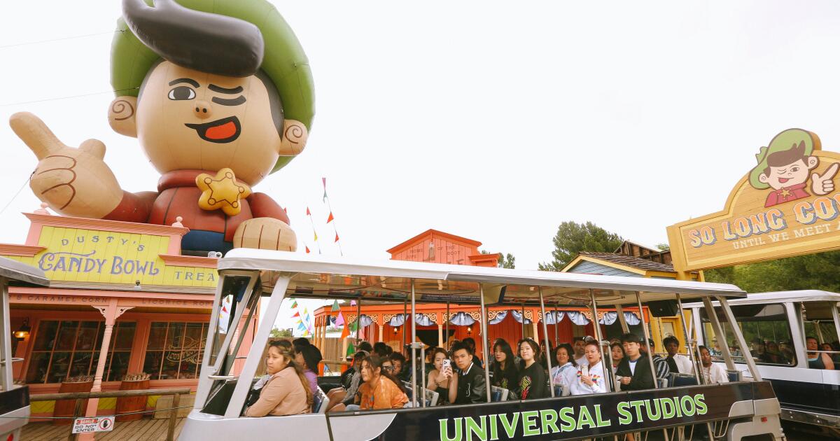 Universal Studios tram tossed