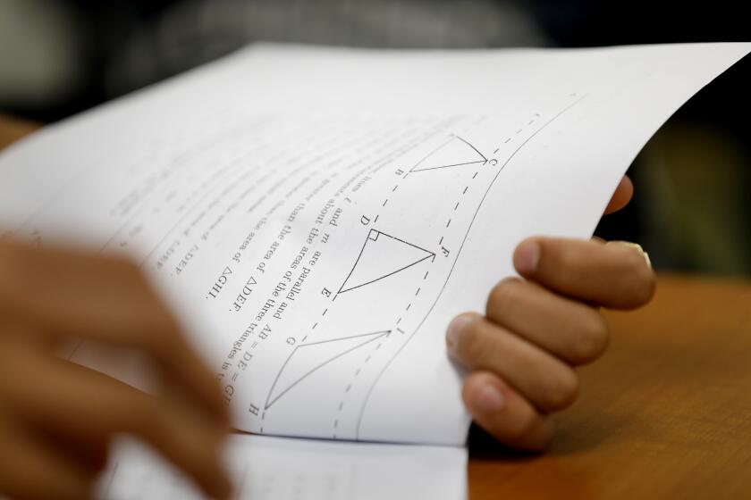 discrimination college essay LOS ANGELES, CALIFORNIA--AUG. 29, 2019--At Roybal Learning Center in Los Angeles, Robert Montgomery teaches a "transition to college math and statistics" class to 12th graders.The course, developed in partnership with the CSU, includes review of essential math skills. (Carolyn Cole/Los Angeles Times)
