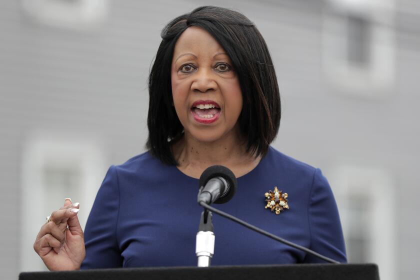 FILE - New Jersey Lt. Gov. Sheila Oliver speaks during a news conference announcing pollution lawsuits filed by the state, Wednesday, Aug. 1, 2018, in Newark, N.J. Oliver, who made history as the first Black woman to serve as speaker of the state Assembly, died Tuesday. She was 71. (AP Photo/Julio Cortez, File)